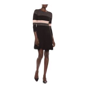 TAYLOR Black Blush-Pink Gray Office Desk to Dinner Party Stretchy Sweater Dress